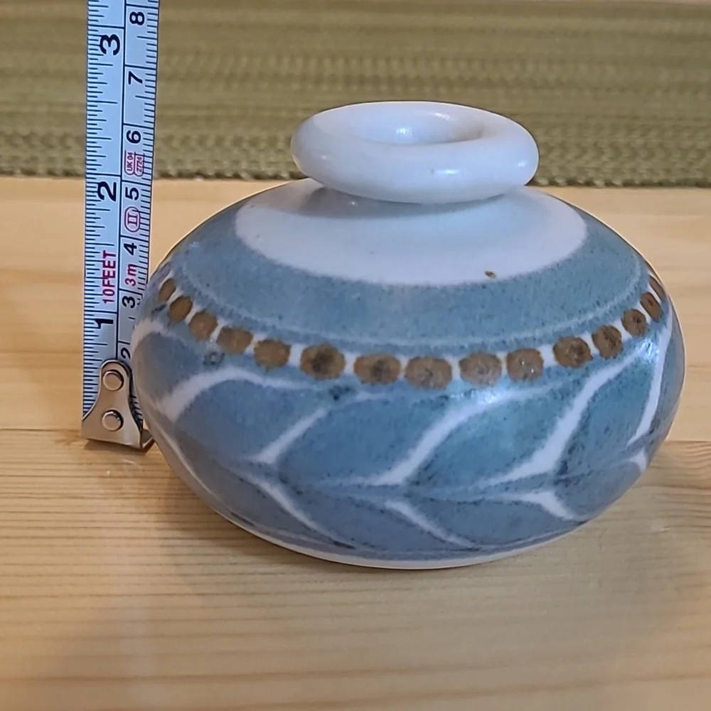 Small Stoneware Blue and White Vase